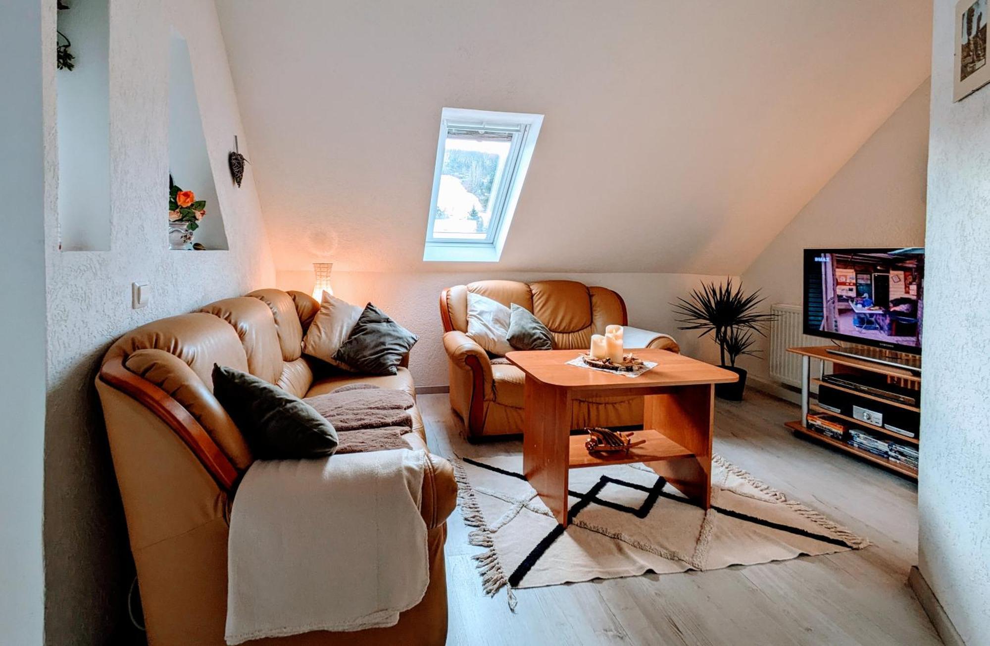 Waldblickwohnung Mit Schoener Terrasse Und Kamin Sebnitz Luaran gambar